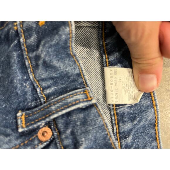 Vintage Levis 505 l 90’s Orange Tab Straight Leg Denim Jeans 42x32 - Picture 5 of 6